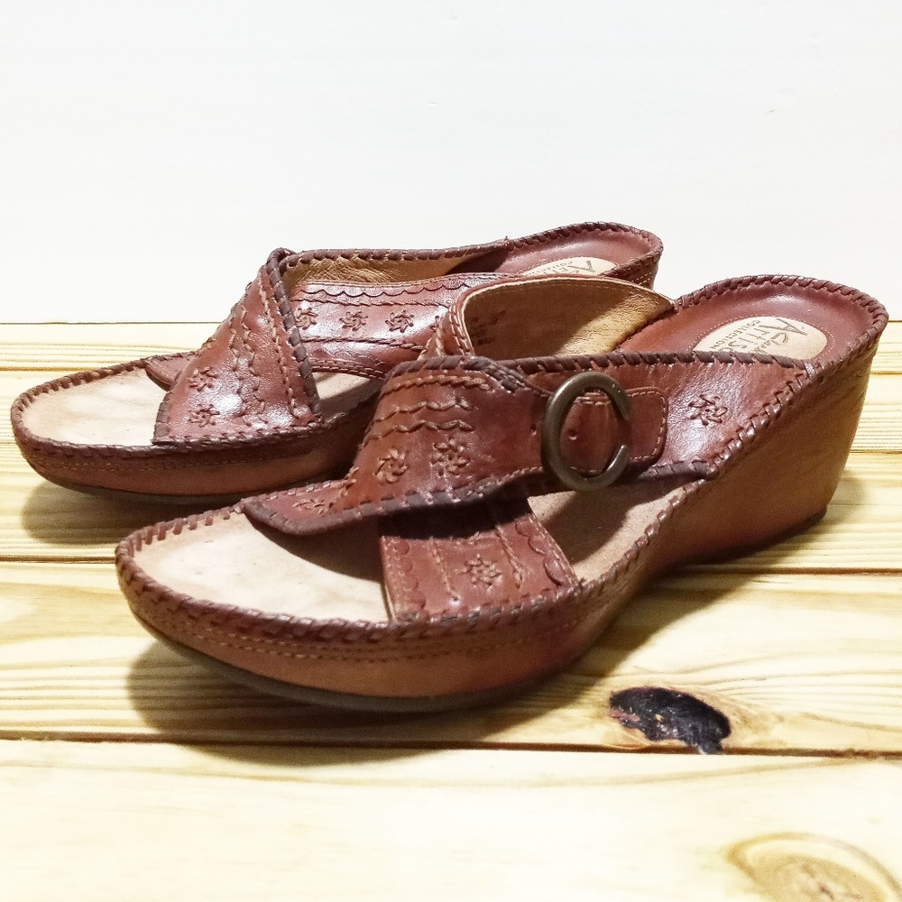 Clarks Leather Artisan Collection Wedge Sandals